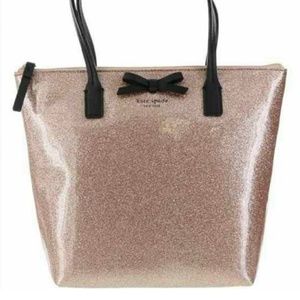Kate Spade Rose Gold Glitter Tote Bag